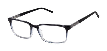 Geoffrey Beene G546 Soft Rectangle Eyeglasses in Grey Black — men's wide full cellulose acetate frame
