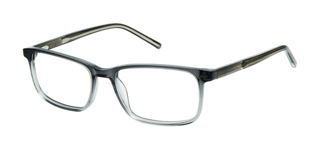 Geoffrey Beene G542 Soft Rectangle Eyeglasses in Grey Black — men's wide full cellulose acetate frame