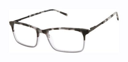 Geoffrey Beene G548 Soft Rectangle Eyeglasses in Grey Black — men's acetate front stainless steel temple frame
