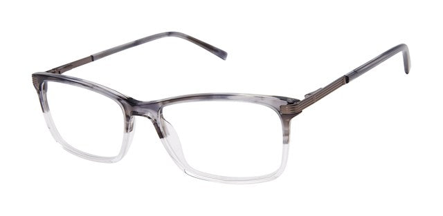 Geoffrey Beene G541 Soft Rectangle Eyeglasses in Grey Gunmetal — men's acetate front stainless steel temple frame