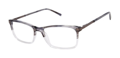 Geoffrey Beene G541 Soft Rectangle Eyeglasses in Grey Gunmetal — men's acetate front stainless steel temple frame