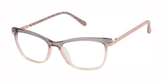 Grey colorway:
Lulu Guinness L967 Rectangle Eyeglasses in Grey — women's full acetate frame
