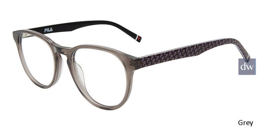 Grey:
Fila VF9466 Oval Eyeglasses in Grey — men's full-rim acetate frame
