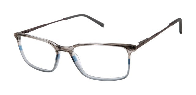 Geoffrey Beene G547 Soft Rectangle Eyeglasses in Grey — men's wide acetate front stainless steel temple frame
