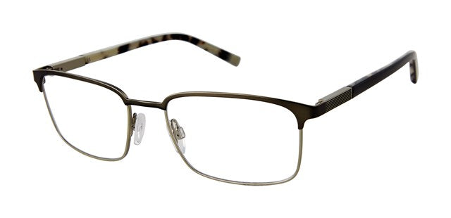 Geoffrey Beene G481 Soft Rectangle Eyeglasses in Gunmetal — men's stainless steel & acetate frame