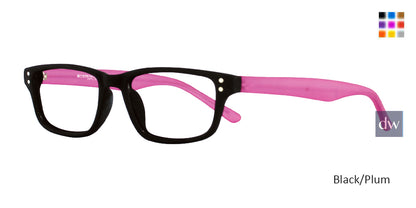 Black/Plum Affordable Designs Guppy Eyeglasses.