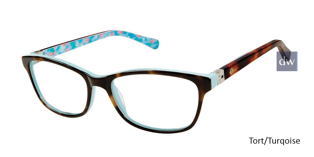 Tort/Turquoise Sperry HARKEN Girls Tween Eyeglasses.