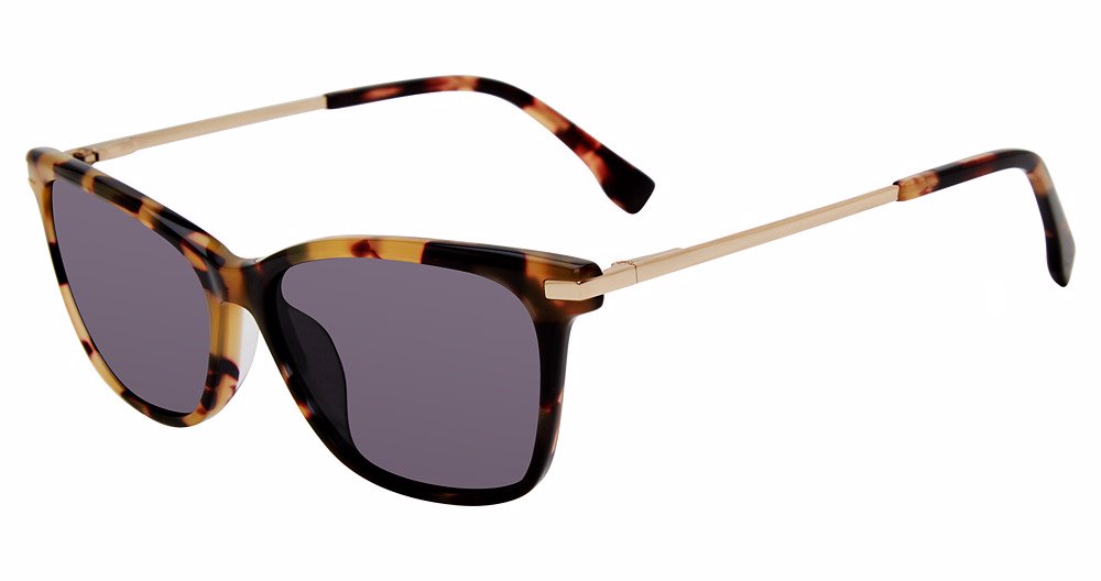 Gap SGP019 women's square plastic sunglasses in Havana with a patterned full-rim front, gold-tone temples, and dark lenses.