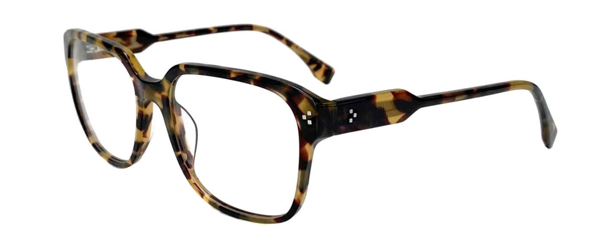 Gap VGP037 women's rectangular eyeglasses in Havana with an amber-and-dark patterned full rim, matching temples, and small corner accents.