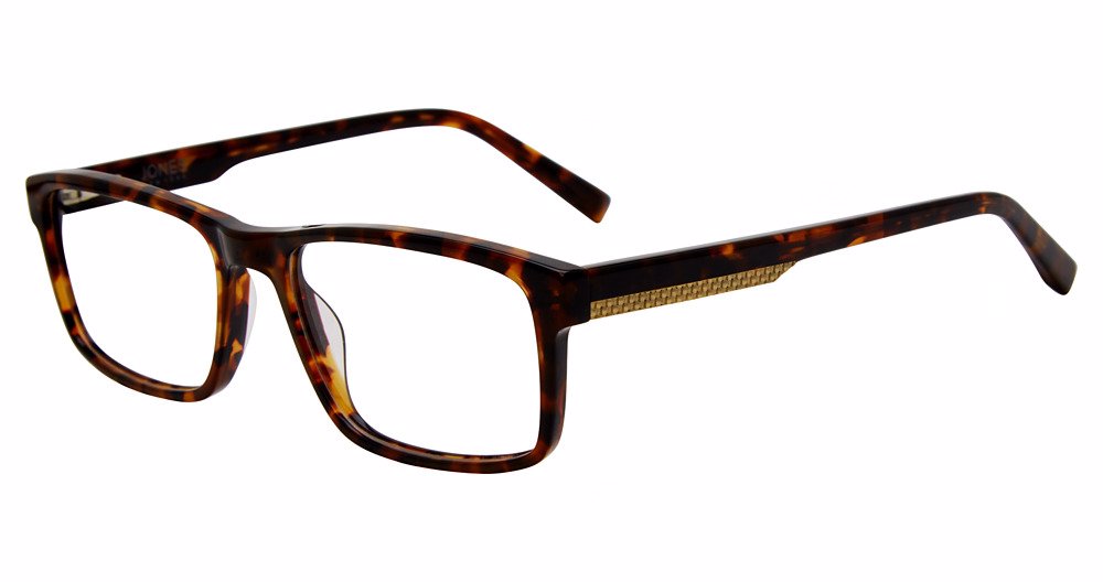 Jones New York VJOM549 Rectangle Eyeglasses in Havana — men's full acetate frame

