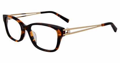 Jones New York VJOP250 Rectangle Eyeglasses in Havana — women's full-rim plastic frame with single bridge
