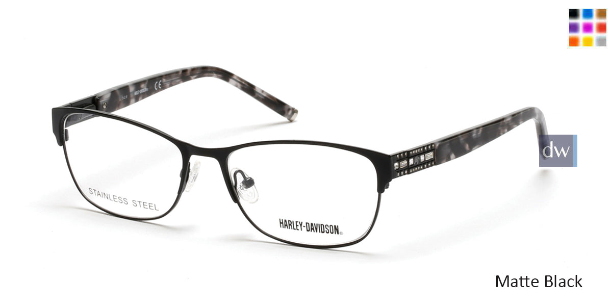 Matte Black HARLEY-DAVIDSON HD0540 Eyeglasses.