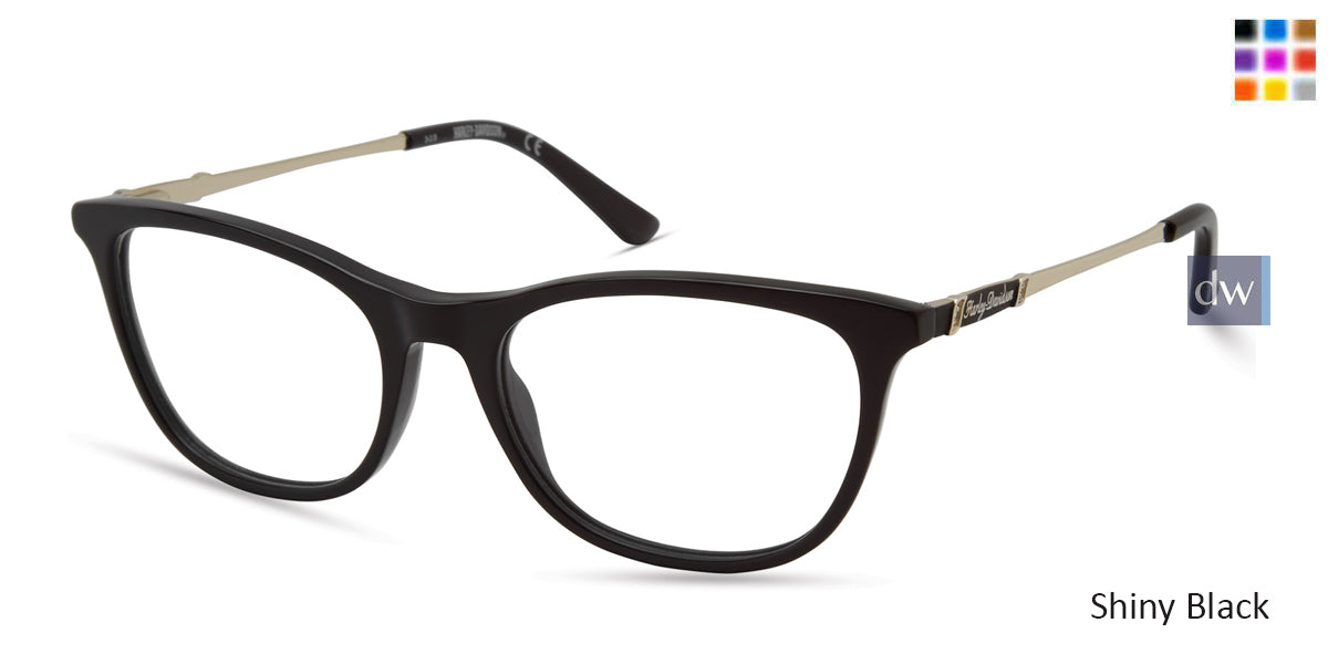 Shiny Black HARLEY-DAVIDSON HD0549 Eyeglasses.