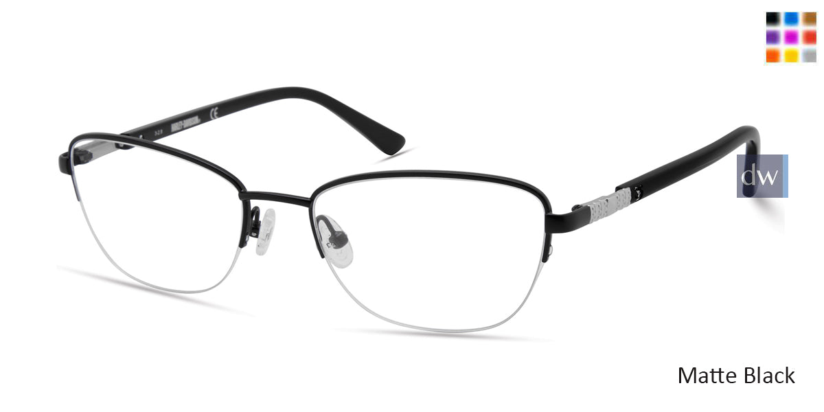 Matte Black HARLEY-DAVIDSON HD0550 Eyeglasses.