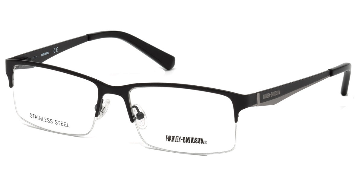 Shiny Black HARLEY-DAVIDSON HD0766 Eyeglasses.