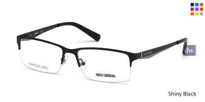 Shiny Black HARLEY-DAVIDSON HD0766 Eyeglasses.