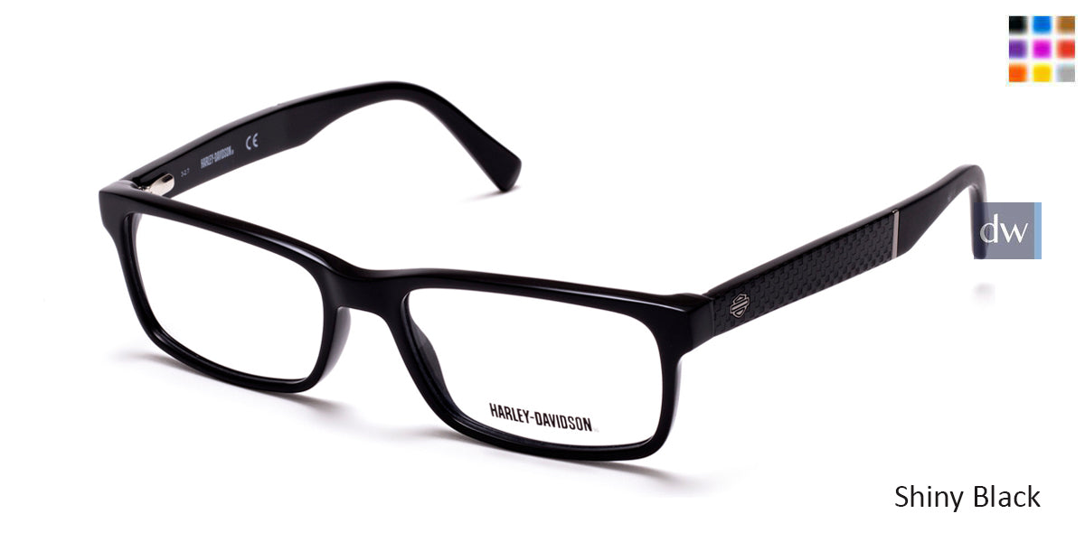Shiny Black HARLEY-DAVIDSON HD0774 Eyeglasses.