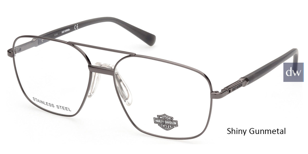 Shiny Gunmetal / Matte Grey HARLEY DAVIDSON HD0827 Eyeglasses.