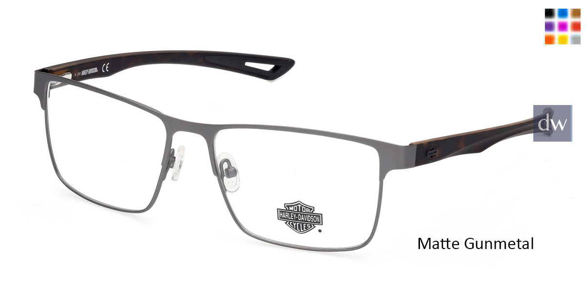 Matte Gunmetal / Dark Havana HARLEY DAVIDSON HD0880 Eyeglasses.