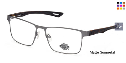 Matte Gunmetal / Dark Havana HARLEY DAVIDSON HD0880 Eyeglasses.