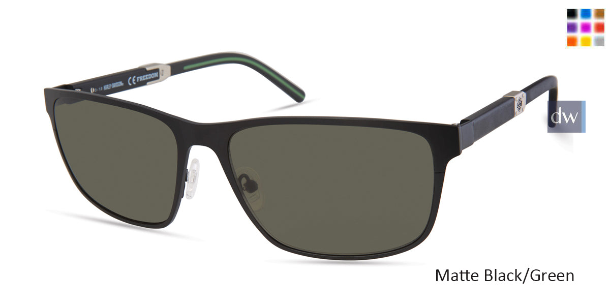 Matte Black/Green HARLEY-DAVIDSON HD1002X Sunglasses