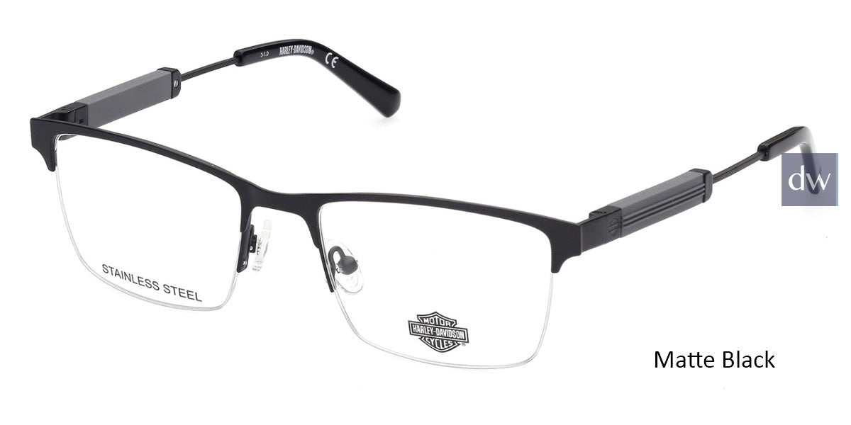 Matte Black HARLEY-DAVIDSON HD9013 Eyeglasses.