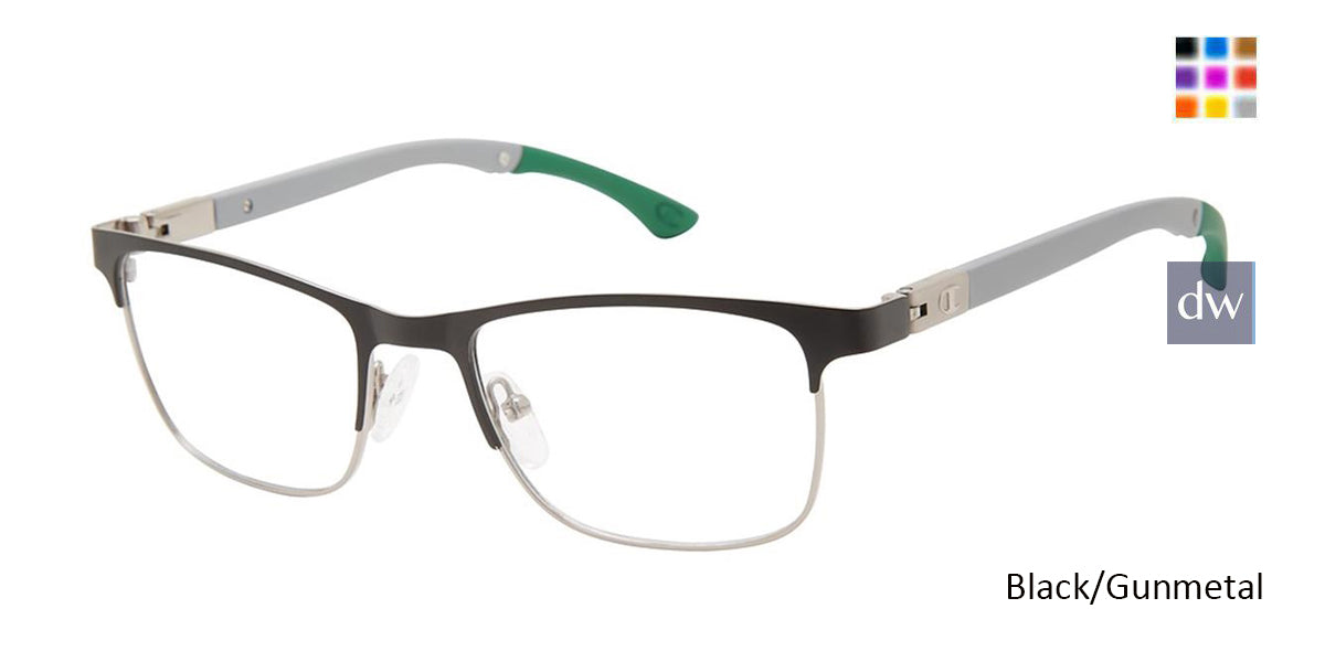 Black/Gunmetal c01 Champion Hattrick Tween Eyeglasses.