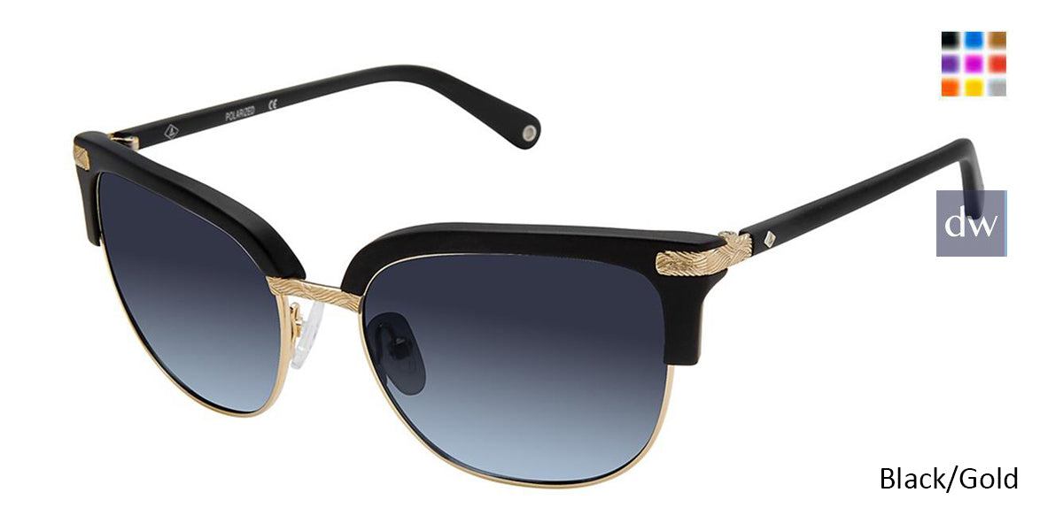 Black/Gold Sperry KATHERINE Polarized Sunglasses.
