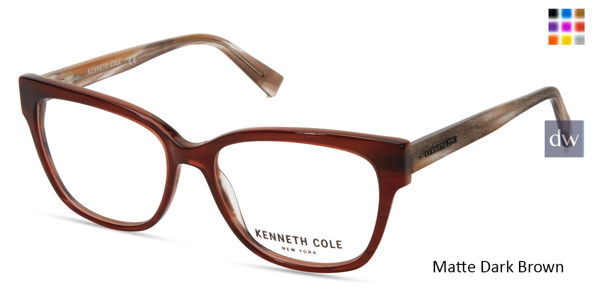 Matte Dark Brown Kenneth Cole New York KC0296 Eyeglasses.
