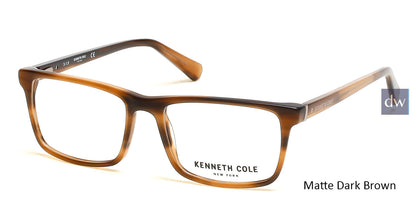 Matte Dark Brown Kenneth Cole New York KC0300 Eyeglasses.