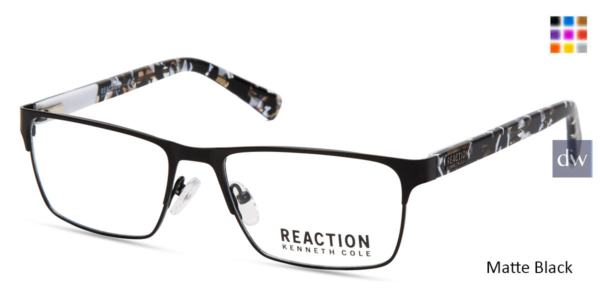 Matte Black Kenneth Cole Reaction KC0808 Eyeglasses.