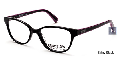 Shiny Black Kenneth Cole Reaction KC0812 Eyeglasses.