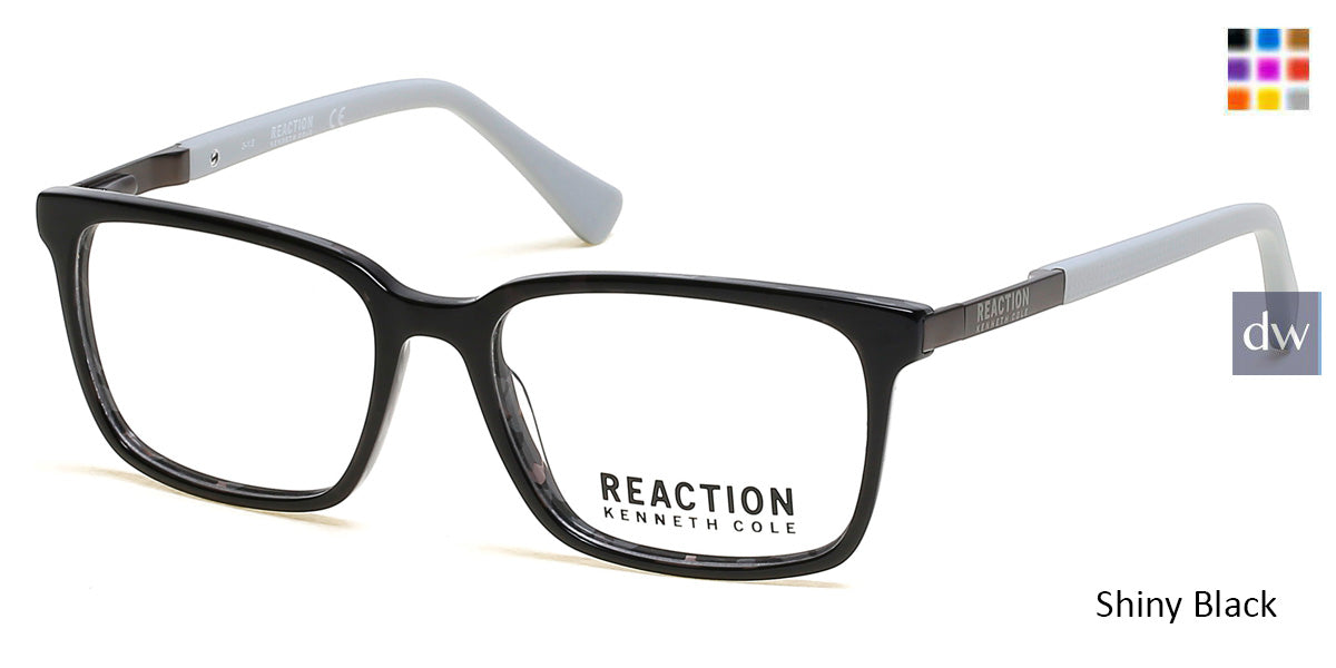 Shiny Black Kenneth Cole Reaction KC0825 Eyeglasses.