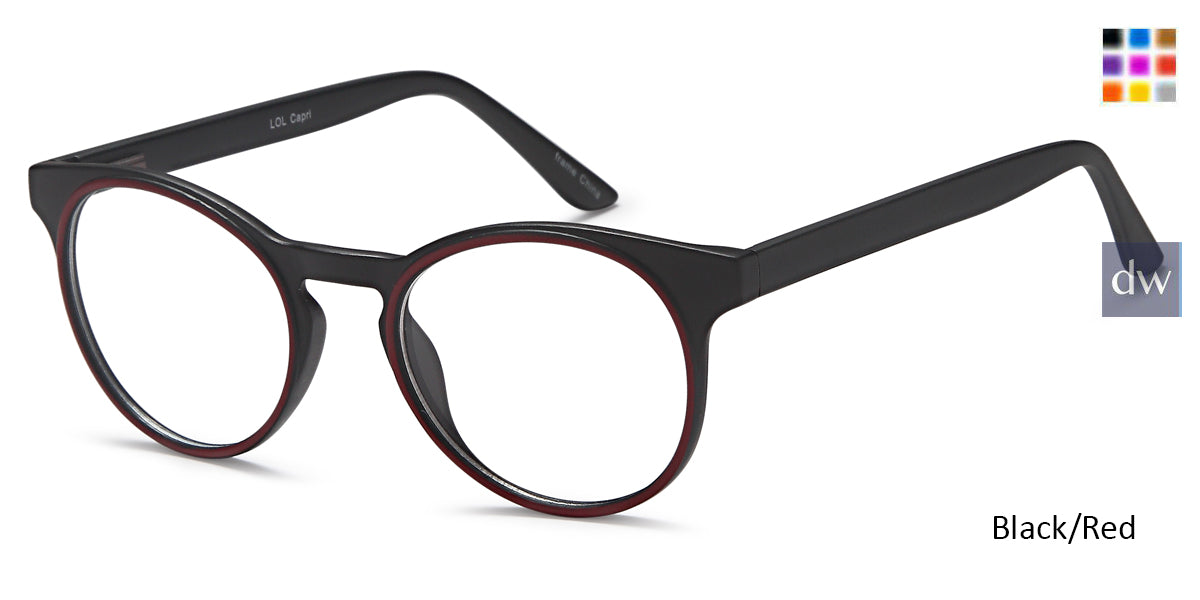 Black Red Capri LOL Eyeglasses - Teenager.