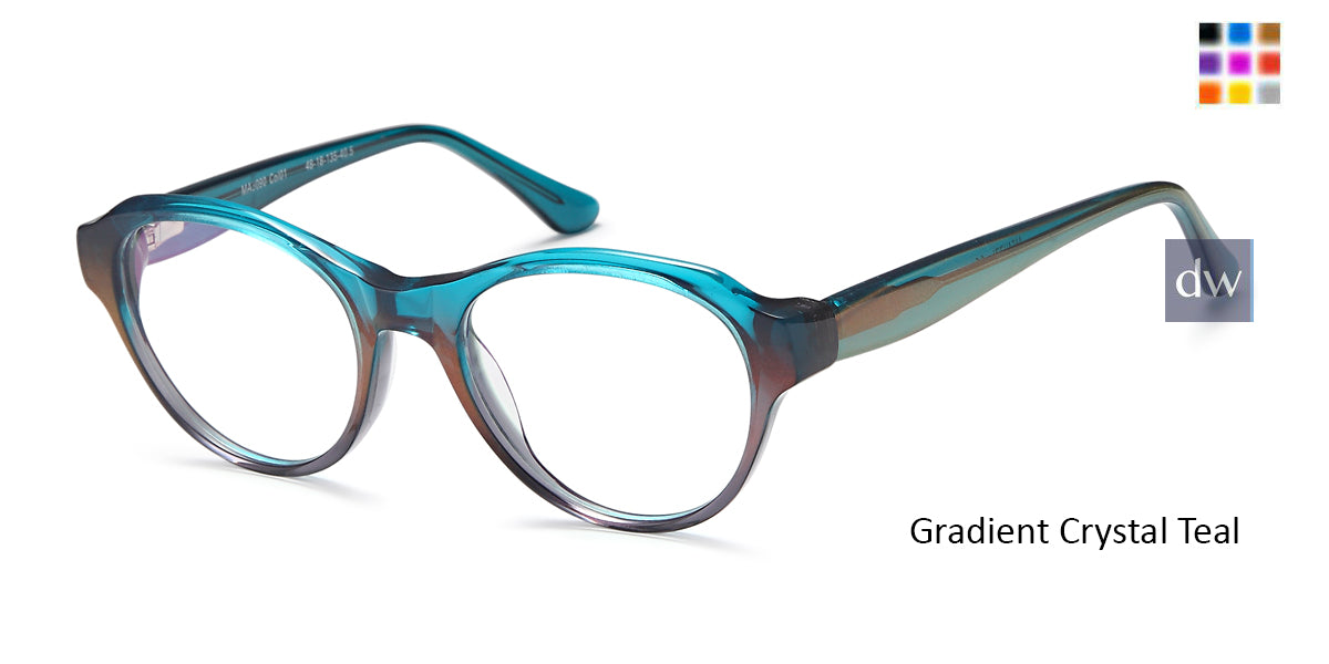 Gradient Crystal Teal Capri Menizzi M3090 Eyeglasses - Teenager.