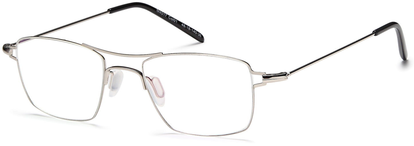 Shiny Silver Capri Menizzi M4017 Eyeglasses - Teenager.