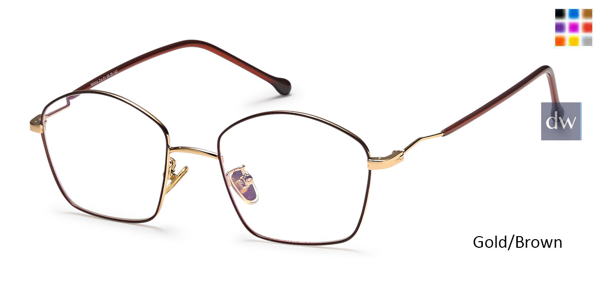 Gold Brown Capri Menizzi M4044 Eyeglasses.
