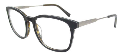 Jones New York VJOM548 Modified Oval Eyeglasses in Matte Black — men's full acetate frame
