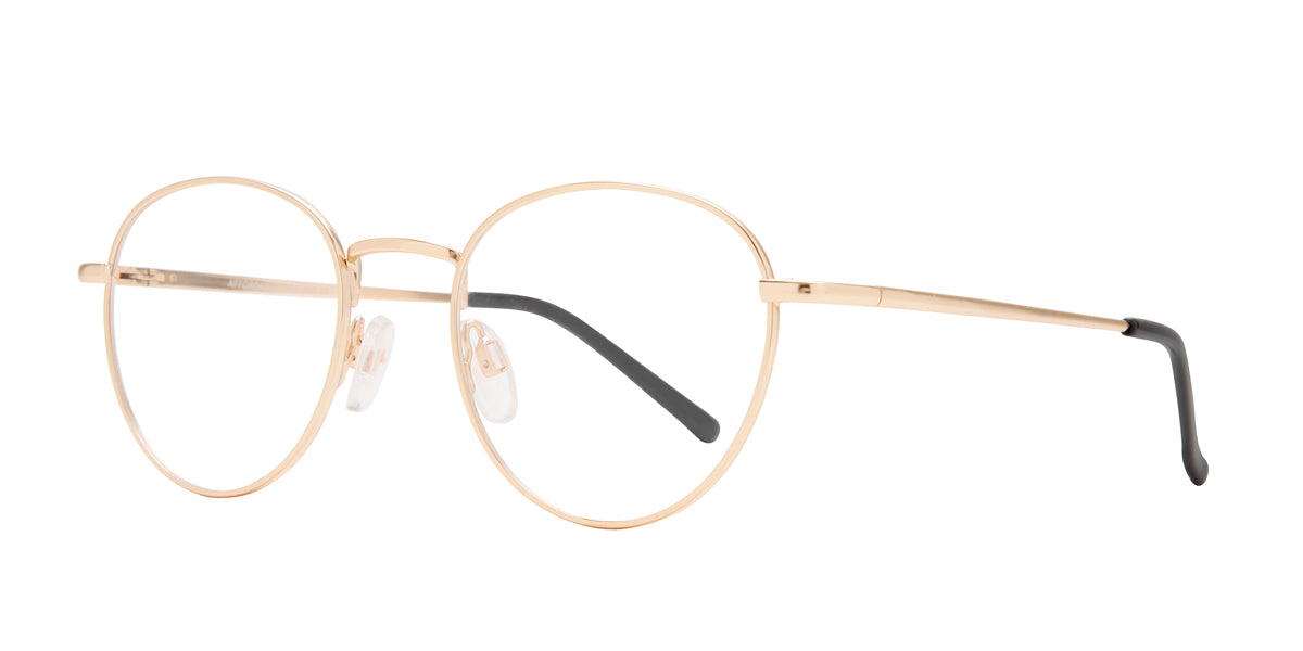 Matte Gold Affordable Design Boston Eyeglasses.