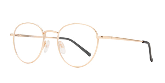 Matte Gold Affordable Design Boston Eyeglasses.