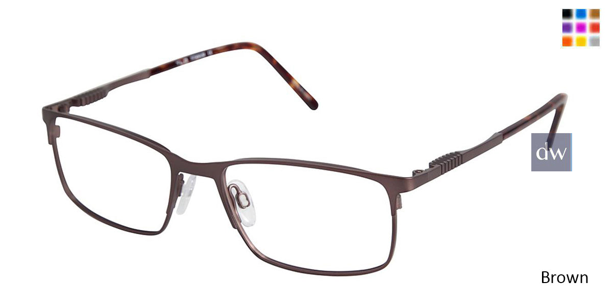 C03 Brown Tlg NU011 Titanium Eyeglasses.