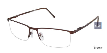 C01 Brown Tlg NU015 Titanium Eyeglasses.