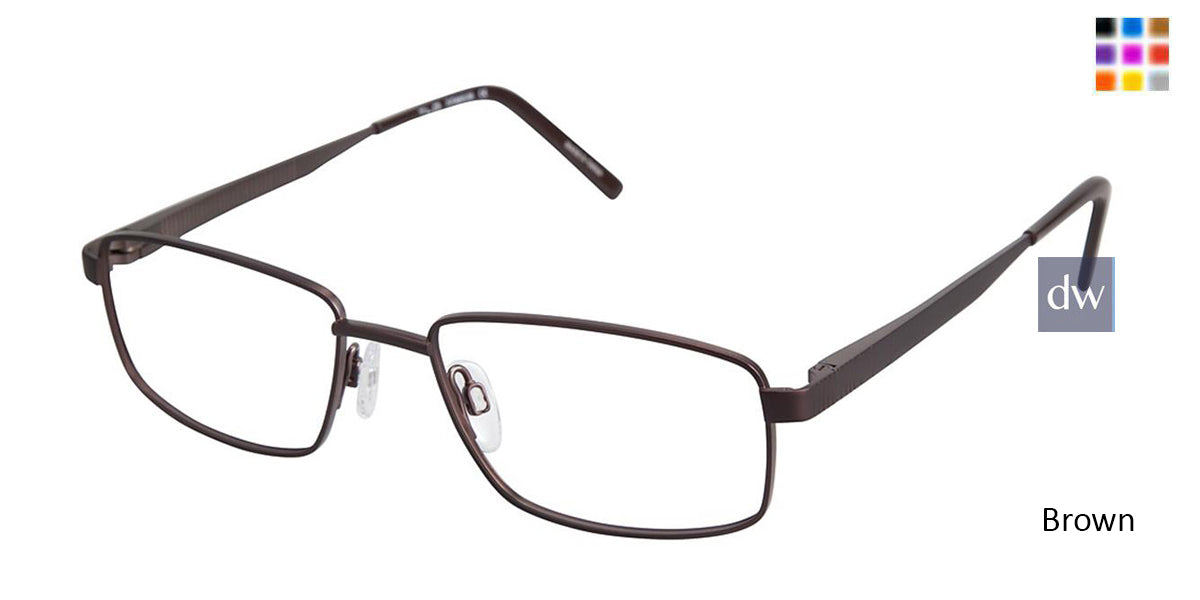 C02 Brown Tlg NU017 Titanium Eyeglasses.