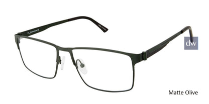 C02 Matte Olive Tlg NU023 Titanium Eyeglasses.