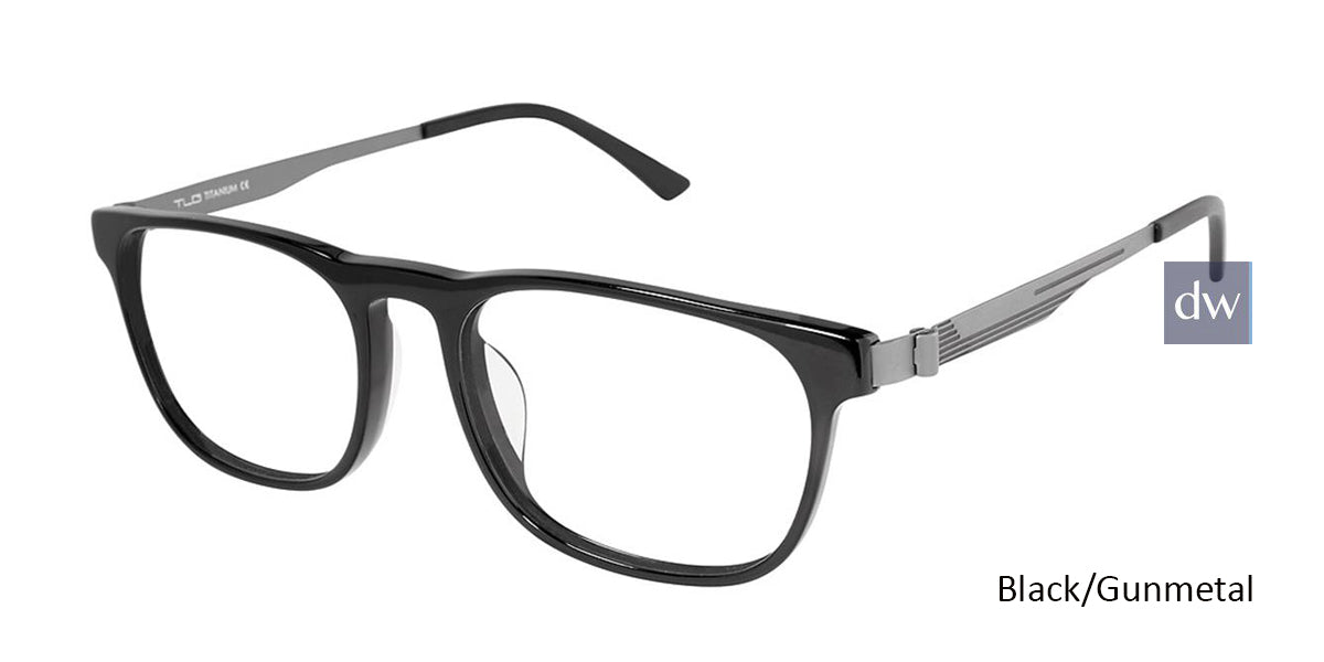 C01 Black/Gunmetal Tlg NU025UF Titanium Tailored Fit TLG Eyeglasses.