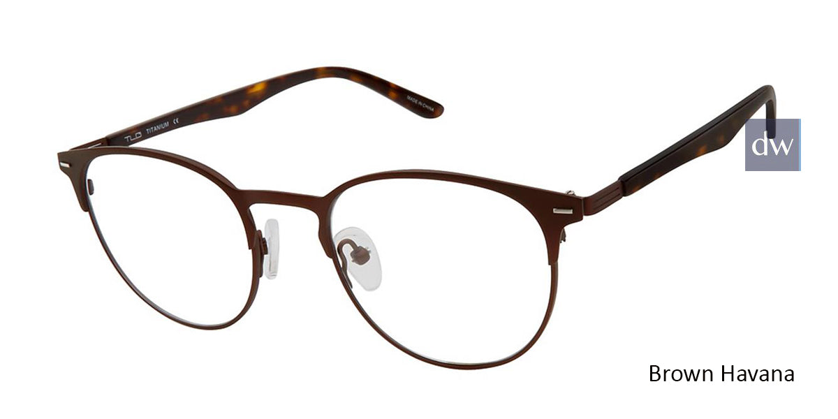 C02 Brown Havana Tlg NU027 Titanium Eyeglasses - Teenager