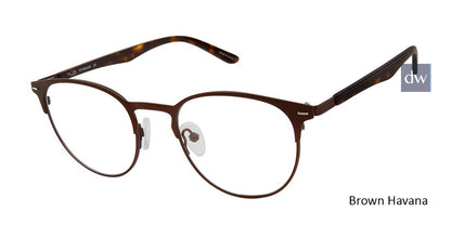 C02 Brown Havana Tlg NU027 Titanium Eyeglasses - Teenager