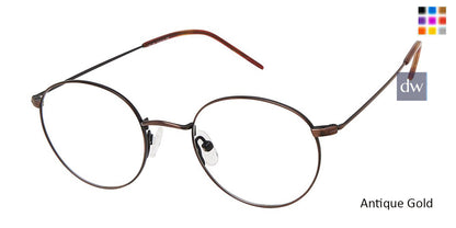 C02 Antique Gold Tlg NU037 Titanium Eyeglasses - Teenager