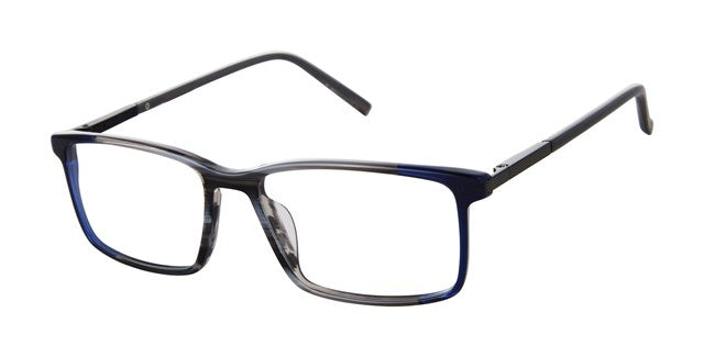 Geoffrey Beene G539 Rectangle Eyeglasses in Navy Horn — men's compact full cellulose acetate frame