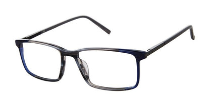 Geoffrey Beene G539 Rectangle Eyeglasses in Navy Horn — men's compact full cellulose acetate frame